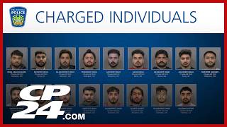 Peel police announce arrest of 17 suspects linked to violent extortion incidents