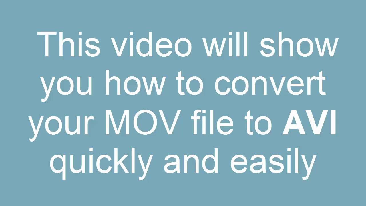 How to convert MOV to AVI