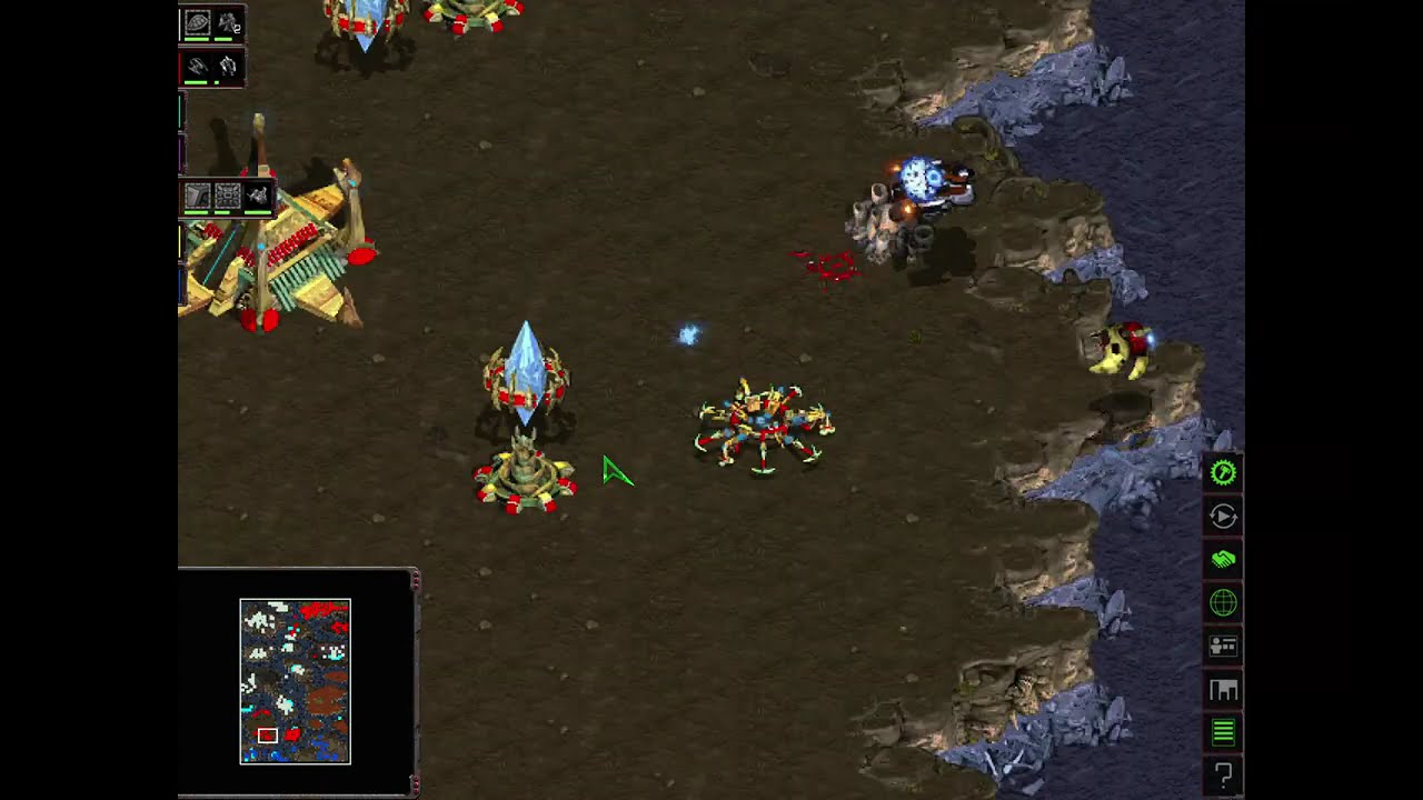 StarCraft Replay - Island Hop Map - Long & Boring Battle