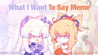 What I Want To Say Meme (Gacha Club & Genshin a impact) Collab with @pasteledclouds