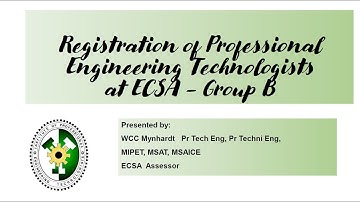 Registration of Technologists at ECSA - Outcome B Requirements