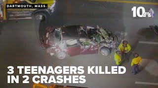 3 teenagers killed in 2 separate crashes in Massachusetts