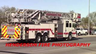 *AIRHORN* Truck 82 + HEAVY RESCUE 82 Responding Code 3 - Henderson Fire Department