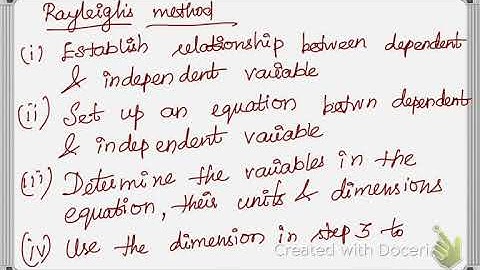 Rayleigh’s method of dimensional analysis