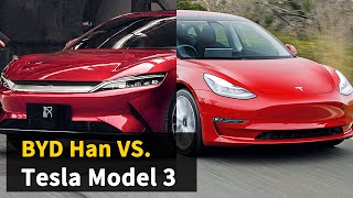 Which one is better? 5 comparisons to see the difference between BYD Han and Tesla Model 3 Byd Han Vs Tesla Model 3
