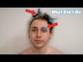 Dying My Curly Hair And Eyebrow Bright Blue