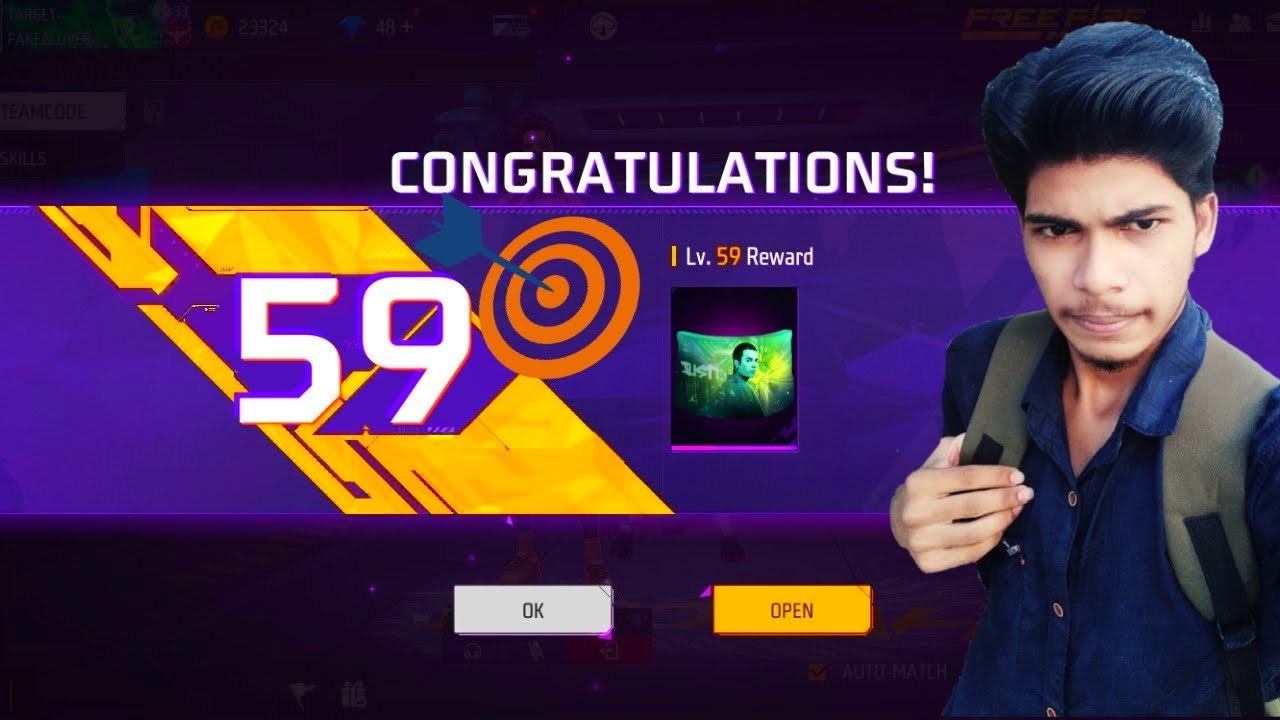 59 level up rewards in free fire
