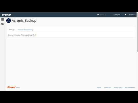 Acronis Disaster Recovery for a Cpanel Hosting Account