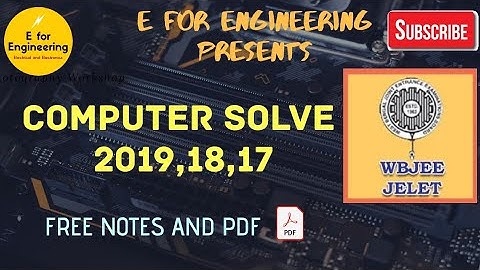 2017,18,19 Full Computer Application Solve|| Jelet 2020 || Free Pdf below || 350 subs Special