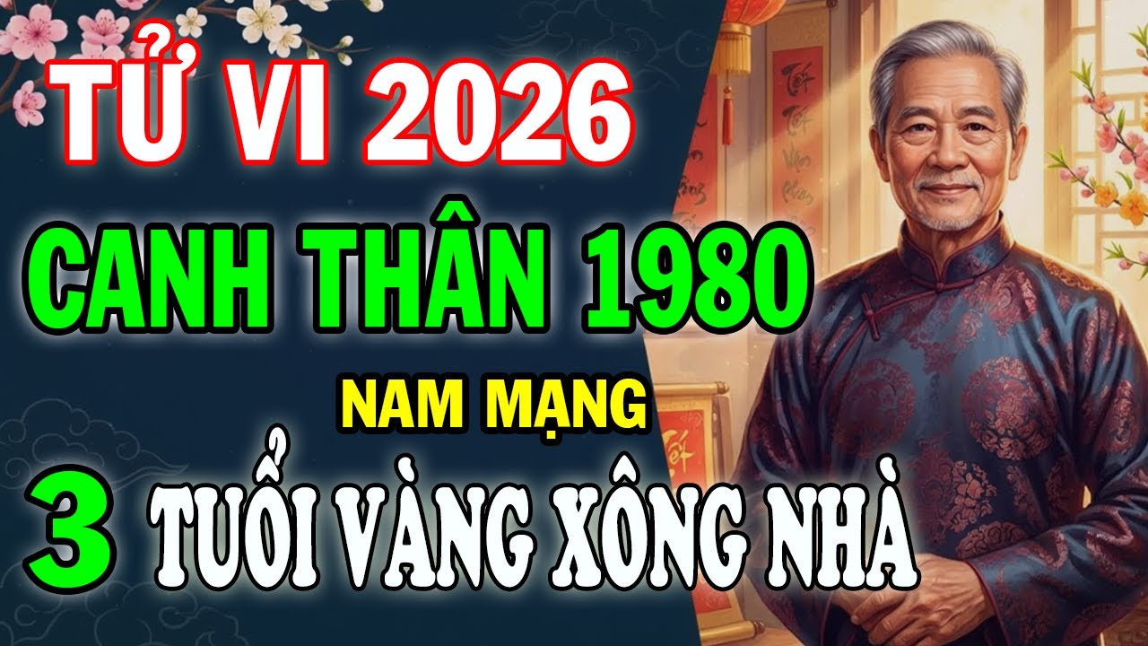 CANH THÂN 1980 Tử vi 2026 Nam Mạng - 3 tuổi xông nhà MỞ PHÚC – GIỮ LỘC – AN NHIÊN cả năm