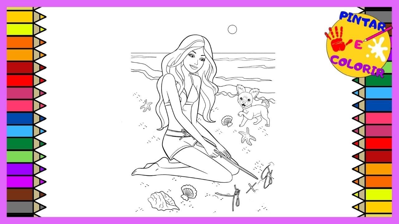 Barbie para colorir  Barbie coloring pages, Barbie drawing, Barbie coloring