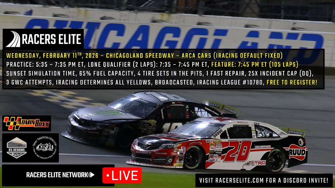 Racers Elite Preseason Race - NASCAR ARCA Cars at Chicagoland Speedway ...