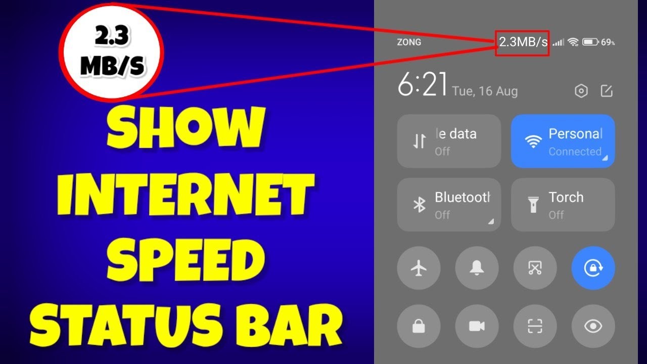 Show Internet Speed On Status Bar | Internet Speed Check Karne Ka ...