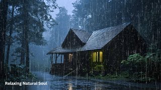 Rain sound for Sleeping-Heavy Rain on Roof - Night Thunderstorm for Insomnia, Study,Relax,Meditation