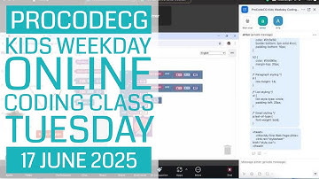 ProCodeCG Kids Weekday Coding Class - Tuesday - 17 June 2025
