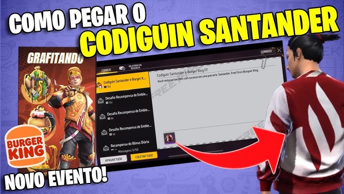 VAZOU! RESGATE GRÁTIS CODIGUIN MUNDIAL 2023! COMO RESGATAR CODIGO INFINITO FREE  FIRE ffws universal 