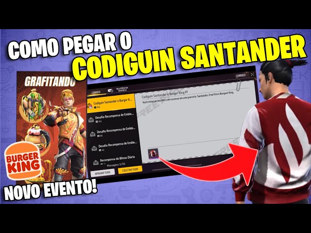 CODIGÃO FF: Codiguin Infinito Jaqueta Santander ativo para resgatar no  Rewards - PS Verso