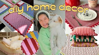sewing cute pinterest home decor pieces & a dog bed!  Apartment Makeover EP.4
