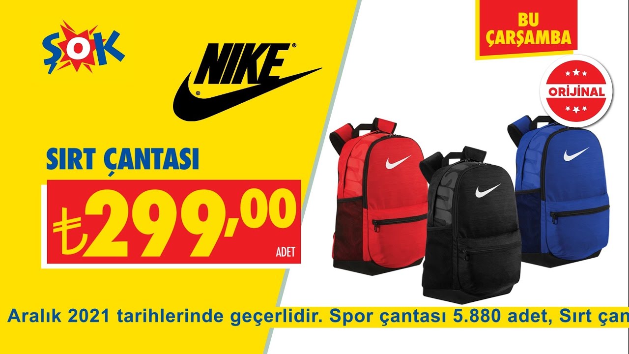 Nike Çantalar #ŞOK'ta hem de Cepte ŞOK'ta! - YouTube