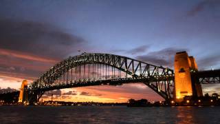 Sydney Harbour Bridge sunset Timelapse