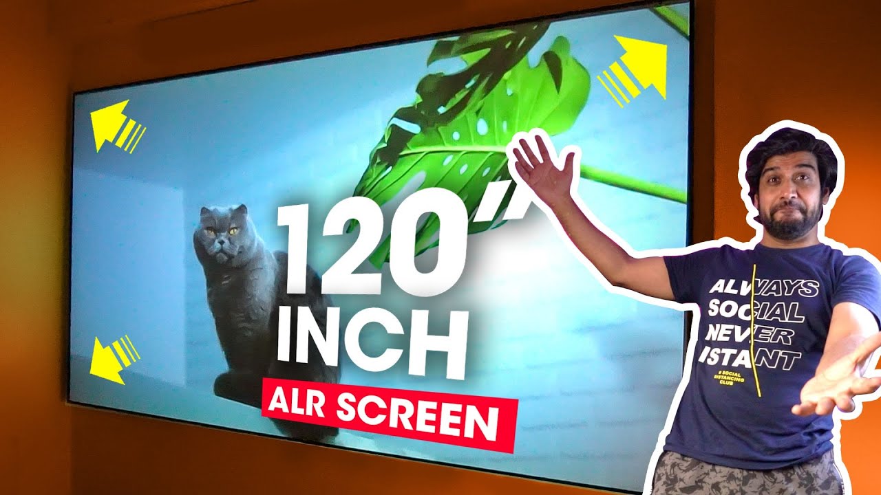⁣HUGE 120-INCH 3D 4K TV Screen⚡️ My ULTIMATE  Home Theater Setup - BIGVUE ALR Projector Screen Review