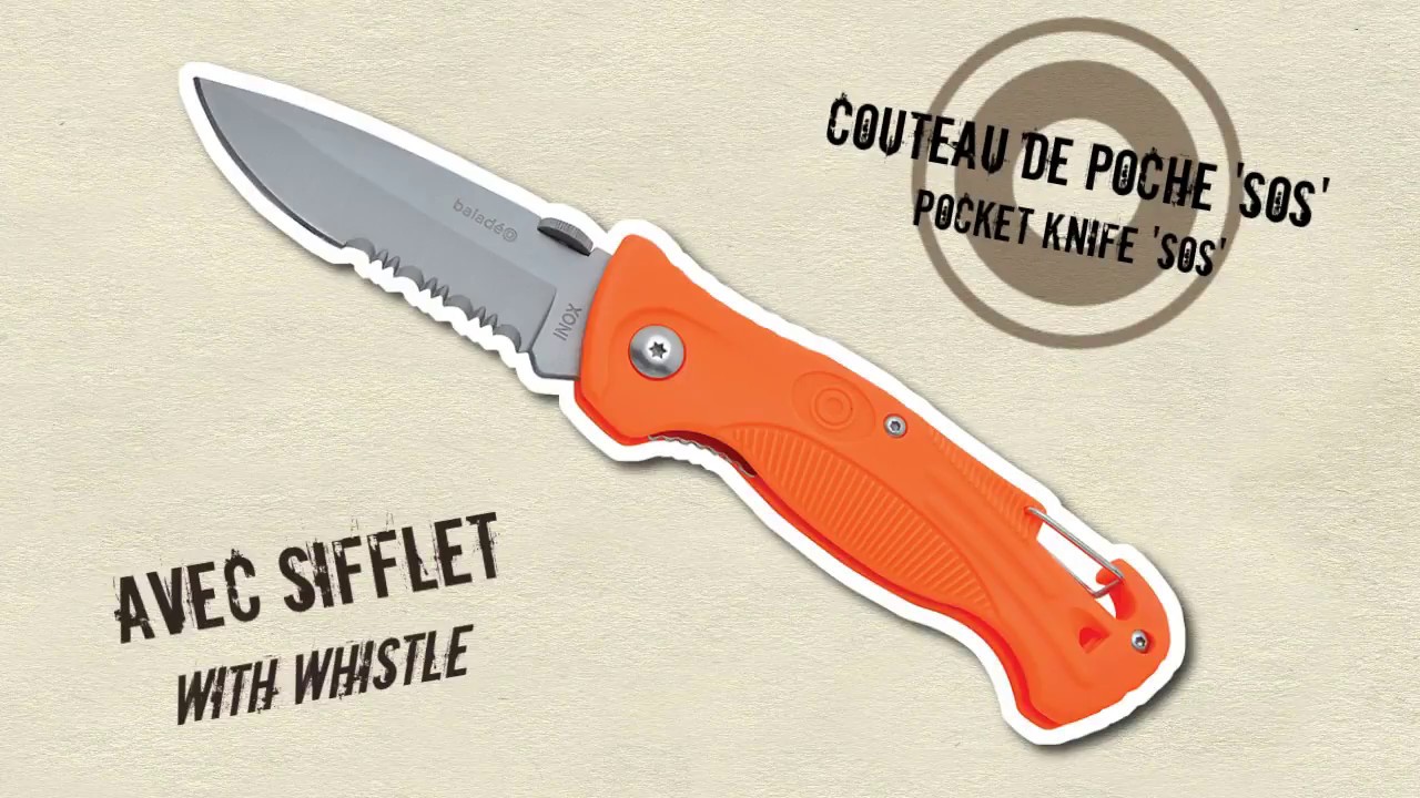 Couteau SOS avec sifflet