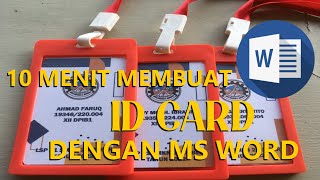 10 MENIT MEMBUAT ID CARD DENGAN WORD