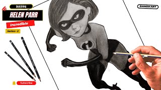 Sketching Of Helen Parr Elastigirl Mrs Incredible Drawing Series 3 39