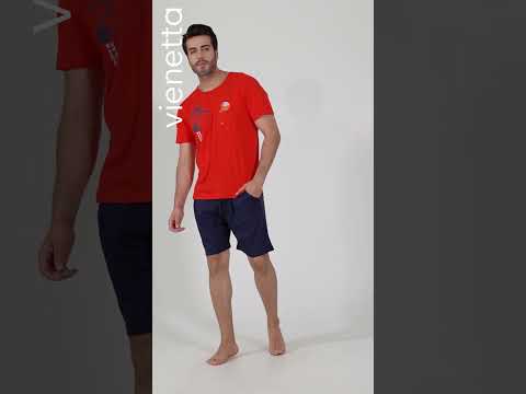 Купить Хлопковый летний костюм мужской с шортами VIENETTA MAN 4051340000 в Украина в Lingerie.ua - Одяг для дому та відпочинку, Видео 1