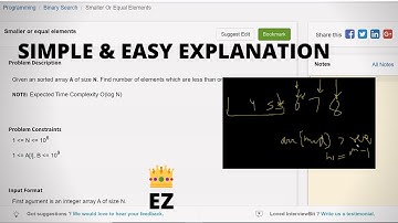4.1 SMALLER OR EQUAL ELEMENTS  (Binary Search)-Interviewbit #binarysearch#interview