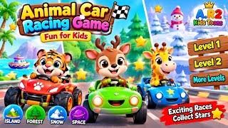 Cute Animal Car Racing Game 🦌🦒🐯 | Fun Kids Gameplay | screenshot 1