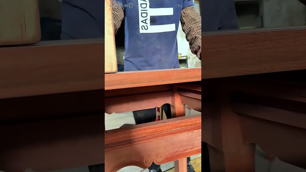 木槌で組み上げる伝統のほぞ穴テーブル🔨 Assembling Mortise & Tenon Table #shorts #woodworking #craftsman #diy