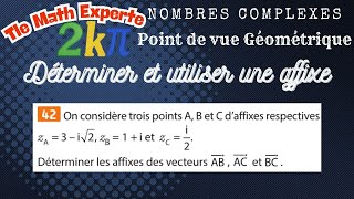 42P62 Déterminer Et Utiliser Une Affixe Savoir Déterminer Laffixe Dun Vecteur