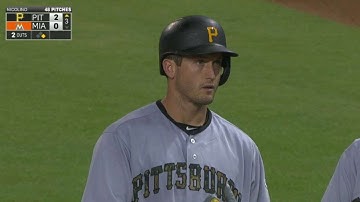 PIT@MIA: Harrison flies home on Freese
