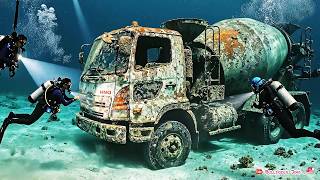 10 Years Lost Underwater! Hino 700 Series Mixer Truck Pulled from the Ocean – Unbelievable Comeback!