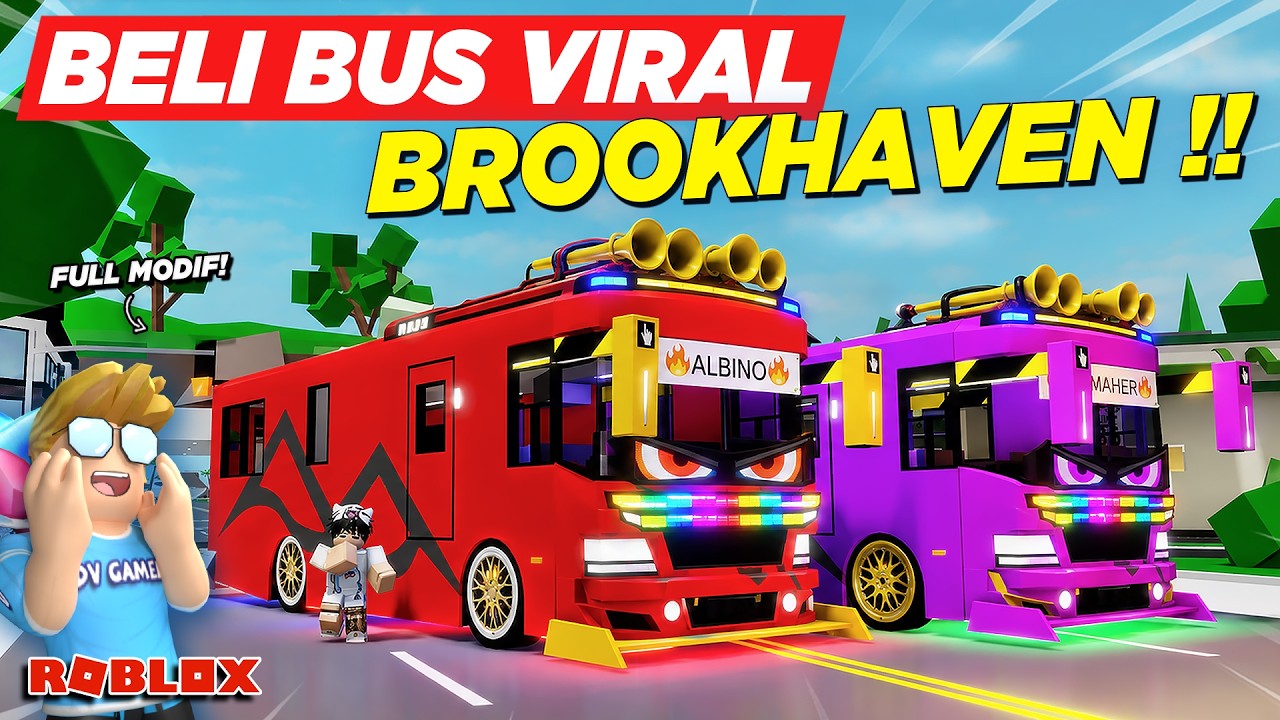 BELI DAN MODIF BUS TELOLET MATA VIRAL DI BROOKHAVEN LANGSUNG OLENG !! ROLEPLAY BUS - Roblox