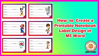 How to create Printable Notebook label design in MS Word