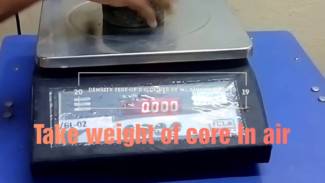 Density Test Of Bc And Dbm Cores|Bc Core Density Test By Waxing Methodes|With Calculation