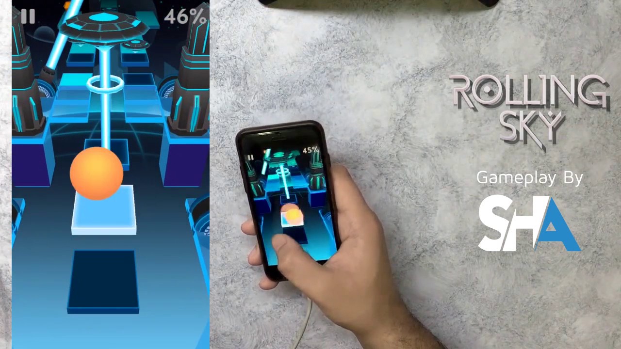 Rolling Sky DEEP SPACE 100% All Gems No Shield