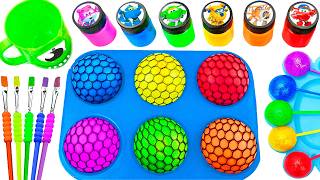 Satisfying Video L Diy How To Make Rainbow Mini Finger Jelly Slime Mixing Giant Candy Lolipop Asmr