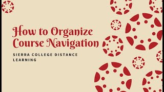 How to Organize Course Navigation