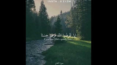 سوره التغابن : إنْ تُقْرضُوا اللّهَ قَرْضًا حَسَنًا 💙