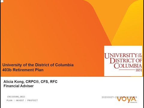 Voya Financial Advisors enrollment of the University of the District of Columbia 403b TDA