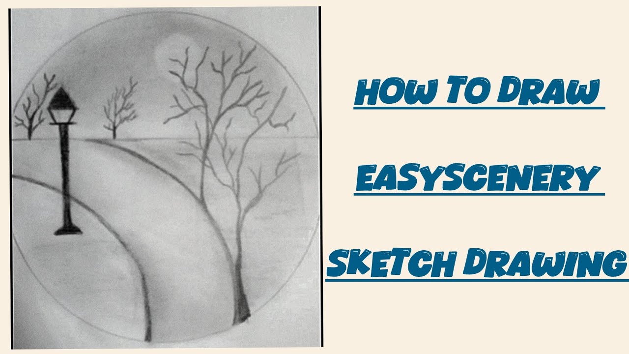 how to draw scenery sketch drawing #art #drawing #rich #sketch #easy # ...