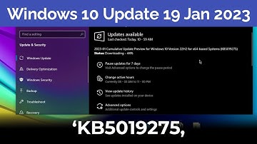 Windows 10 Optional Quality Update KB5019275 - 19 January 2023 | Download & Install 22H2- 19045.2546