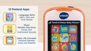 VTech Touch and Swipe Baby Phone With 12 Pretend Apps, Pink 