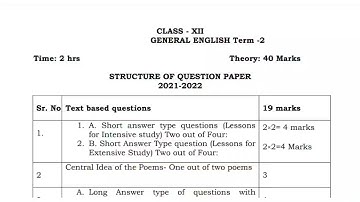 12 General English term-2 syllabus 2021-22 #gen_english #syllabus #pseb #term_2