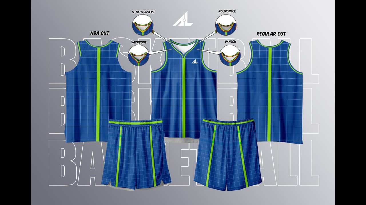 BASKETBALL MOCK UP 4 TYPES OF NECK STYLE AND REGULAR CUT AND NBA CUT OF