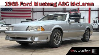Athlete Statistics 1988 Ford Mustang ASC McLaren For Sale - Walk Around
