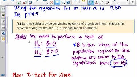 AP Stats - 12.1C - Performing a Significance Test for the Slope